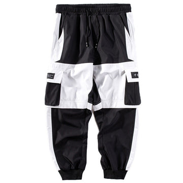 Color-blocking Casual Pants With Footwear Trendy Brand Tooling Trousers