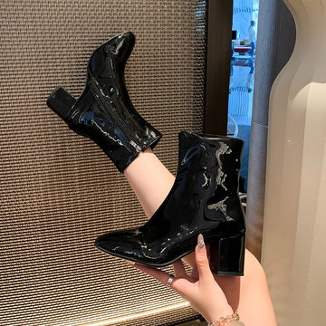 Women's Fashion Plus-Size Pointed-Toe High-Heel Ankle Boots