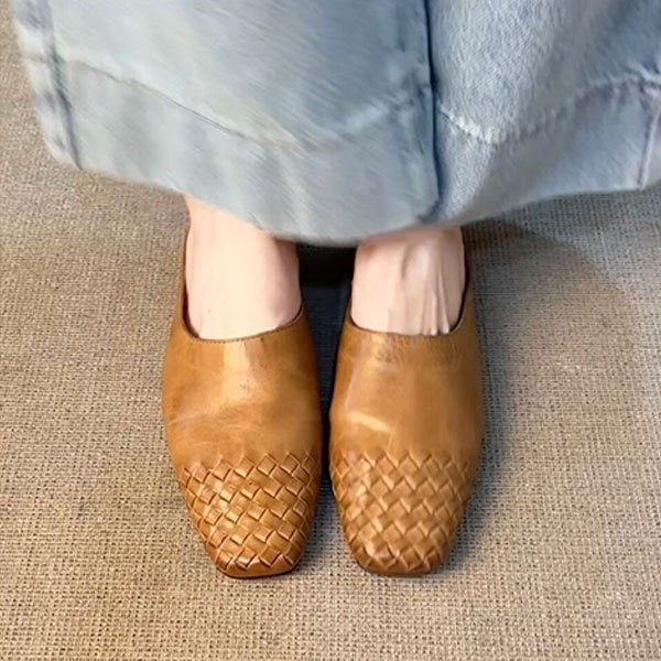 Retro Woven Closed-toe Half Slippers Women's
