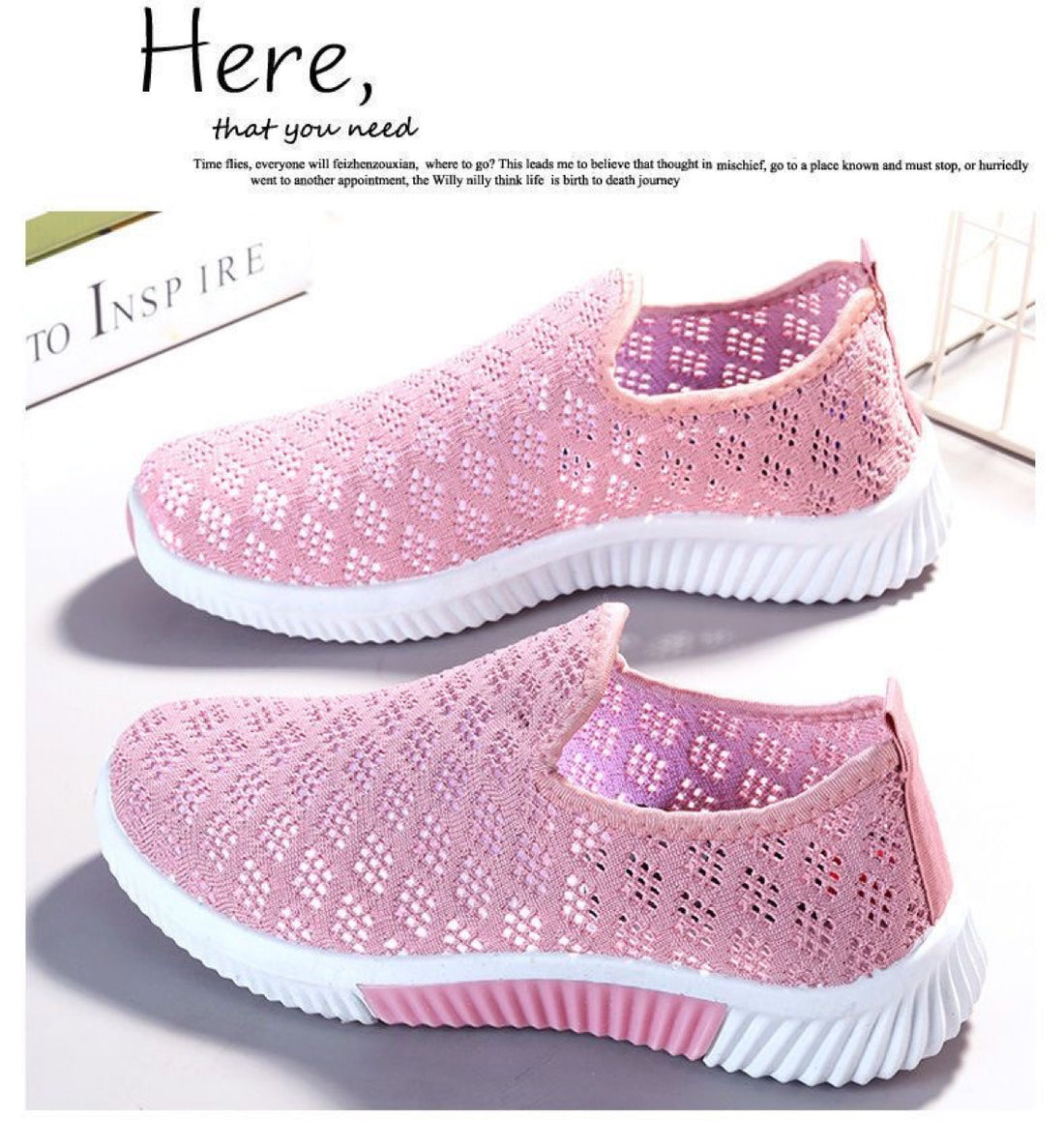 Womens Lightweight Mesh Shoes Breathable Flat Casual Footwear