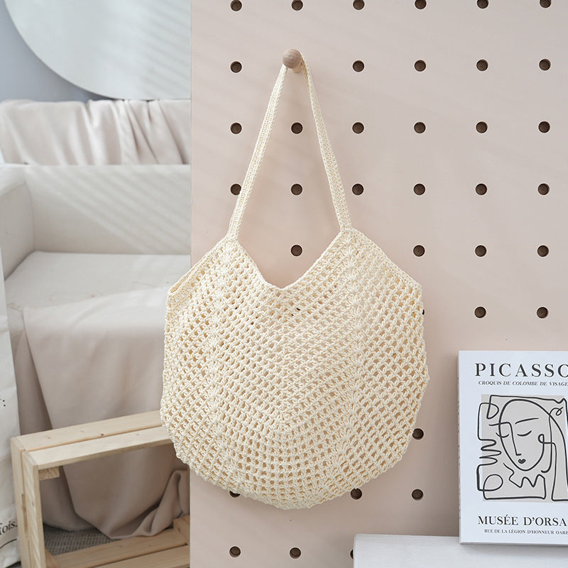 Hollow-out Knitted Tote Bag For Women
